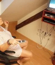 Mature next door was up for some sexy teasing on camera