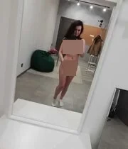 Brunette teen girl taking pictures of her naked body