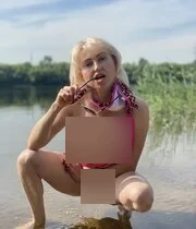 I photographed my sexy juicy blonde babe teasing at the beach