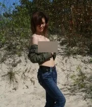 Flashing my tits outside