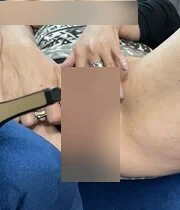 Blonde mature fools around by playing with her big natural boobs