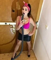 Housekeeper shows off her naughty side while my wife is working