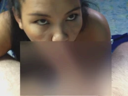 Interracial blowjob from Asian wife