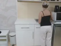 While my girlfriend was cleaning, she decided to tease me