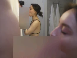 Pretty amateur girlfriend sucking a dick in bathroom