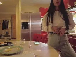 Teen and her sugar daddy in action