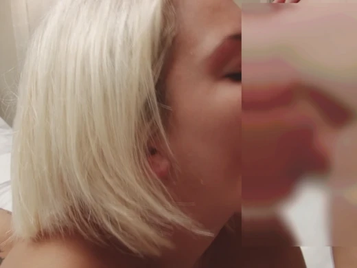 Blonde diva sucks and strokes a cock like a goddess