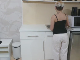 While my girlfriend was cleaning, she decided to tease me