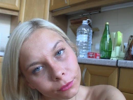 Trying pantyhose in the kitchen and showing off my feet