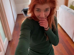 Naughty redhead girlfriend always knows how to tease the camera