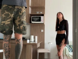 Horny tattooed couple fucking hard at home