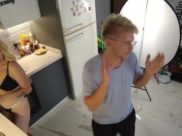 She gives me a quick blowjob before we record a Youtube video