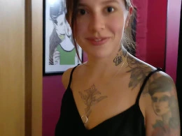 Tattooed couple having anal fuck session