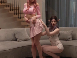 Two sexy beauties next door came over for hard fucking