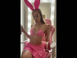 Cute bunny girl practices for some cock with her dildo