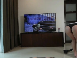 She doesn't mind sucking my cock while I play video games