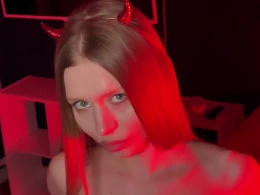 Slutty devil takes it in her mouth and ass