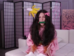 Sweetie in a kimono sucking and riding a dick