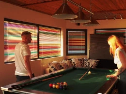 Who would play pool next to this redhead chick?