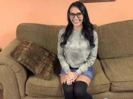 Black-Haired Beauty Eager to Earn Money by Sucking Dick on Camera