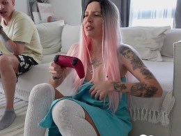 Step Sister Plays Games Panty-Free and Provocatively Until I Pound Her Ass